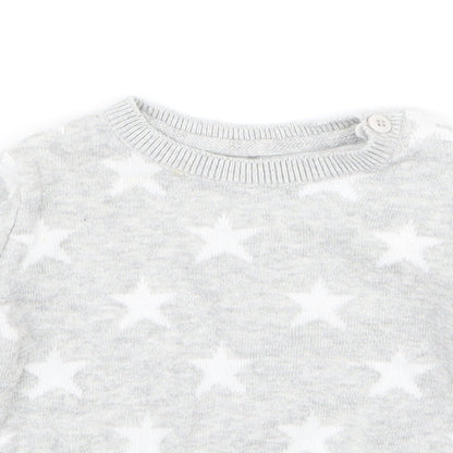 George Baby Grey   Pullover Jumper Size 3-6 Months  - Stars