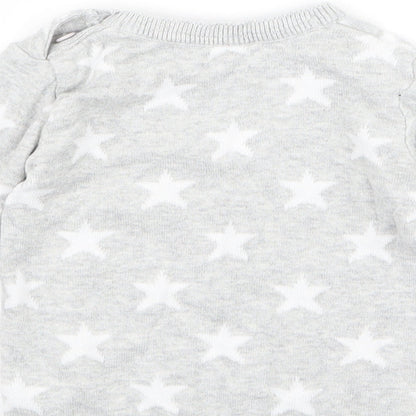 George Baby Grey   Pullover Jumper Size 3-6 Months  - Stars