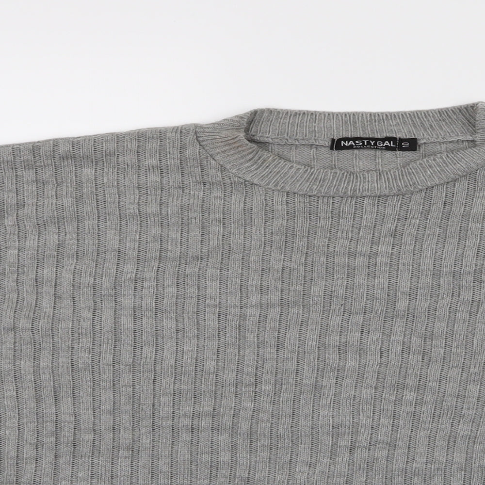 nastygal Womens Grey  Knit Pullover Jumper Size 10