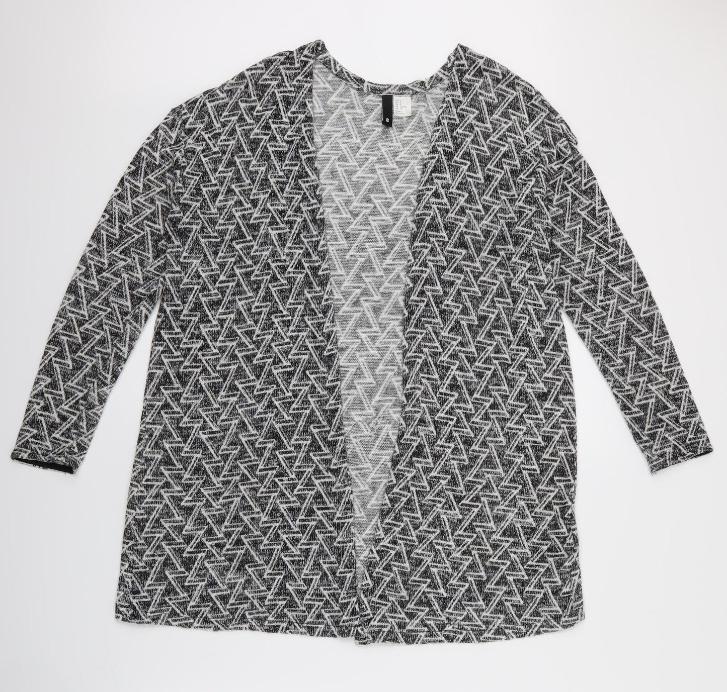 Divided Womens Black Geometric  Cardigan Jumper Size S