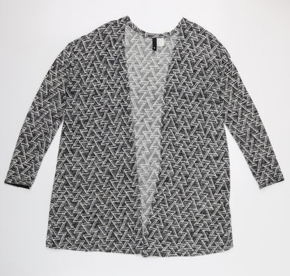 Divided Womens Black Geometric  Cardigan Jumper Size S