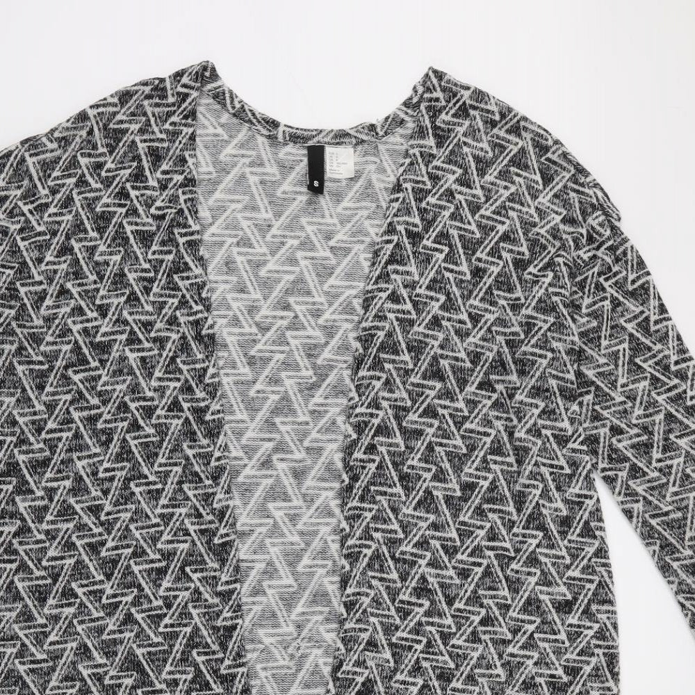 Divided Womens Black Geometric  Cardigan Jumper Size S