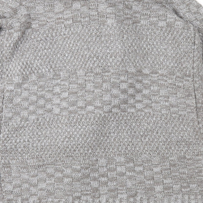 NEXT Womens Brown Geometric Knit Cardigan Jumper Size XS