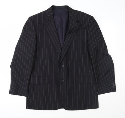 Armando Mens Black Striped  Jacket Suit Jacket Size 42