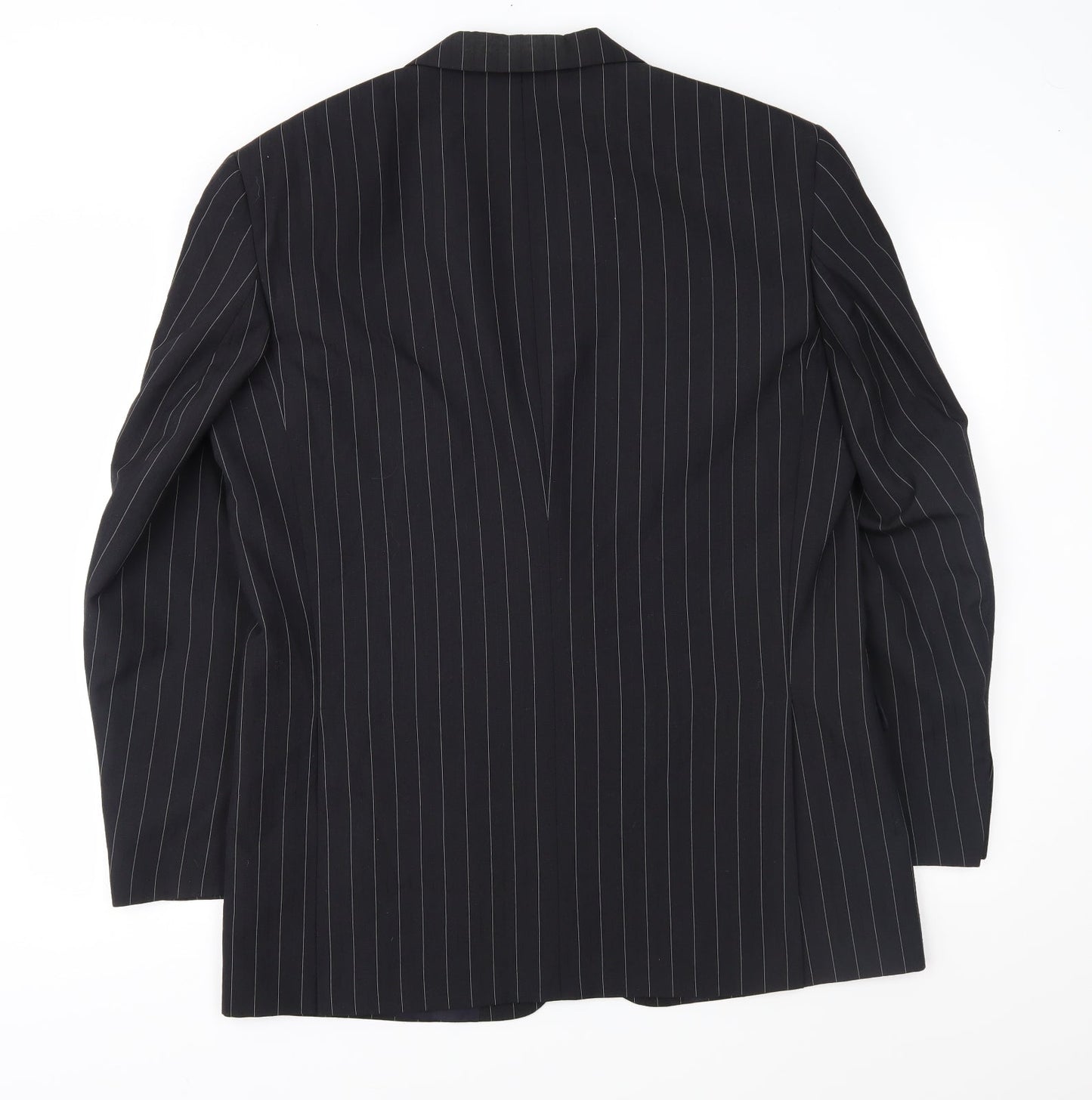 Armando Mens Black Striped  Jacket Suit Jacket Size 42