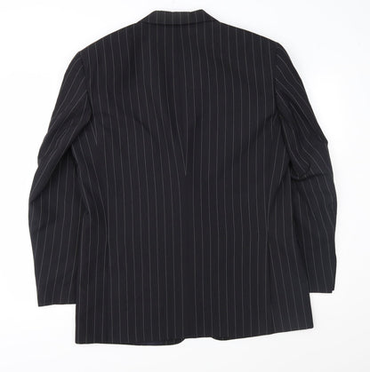 Armando Mens Black Striped  Jacket Suit Jacket Size 42