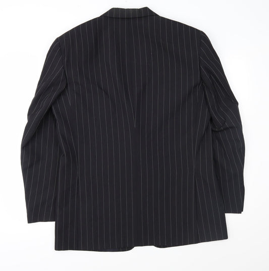 Armando Mens Black Striped  Jacket Suit Jacket Size 42