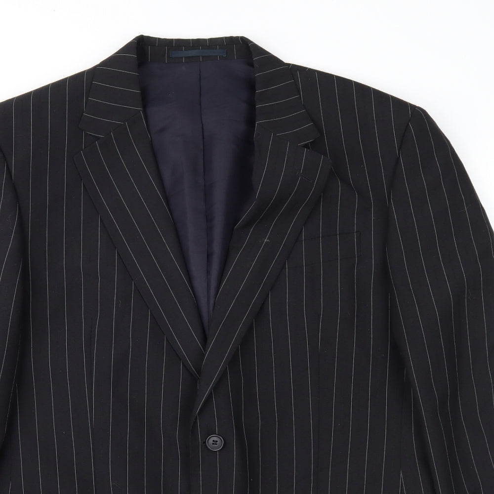 Armando Mens Black Striped  Jacket Suit Jacket Size 42