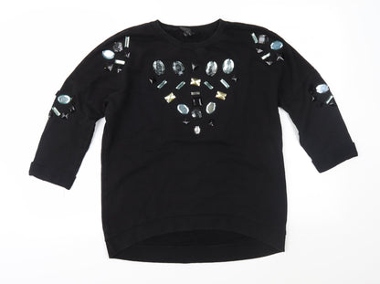 Topshop Womens Black   Pullover Sweatshirt Size 6