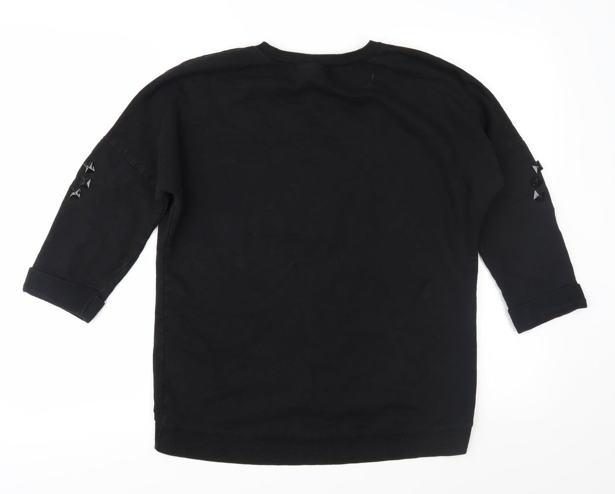 Topshop Womens Black   Pullover Sweatshirt Size 6
