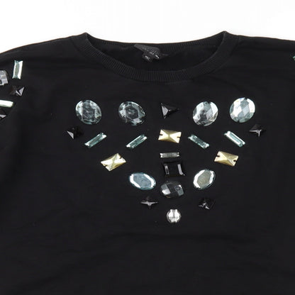 Topshop Womens Black   Pullover Sweatshirt Size 6