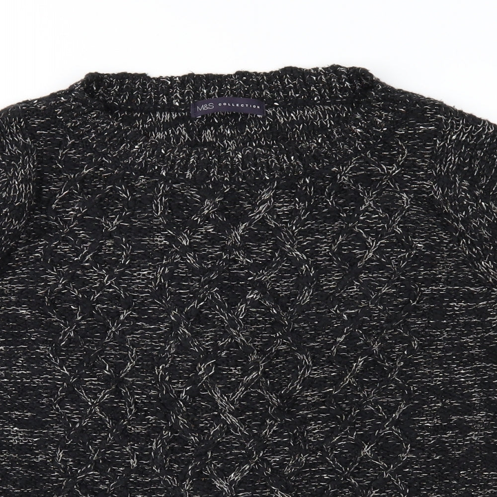 Marks & Spencer Womens Black  Knit Pullover Jumper Size 10