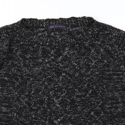 Marks & Spencer Womens Black  Knit Pullover Jumper Size 10