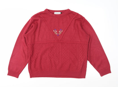 Merry Gold Womens Pink  Knit Pullover Jumper Size L