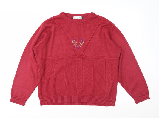 Merry Gold Womens Pink  Knit Pullover Jumper Size L