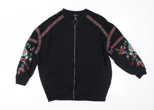 Womens UK Size M FOREVER 21 Black Full Zip Sweatshirt