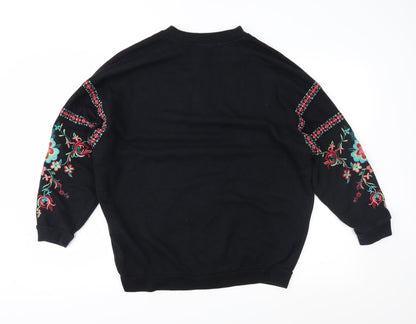 Womens UK Size M FOREVER 21 Black Full Zip Sweatshirt