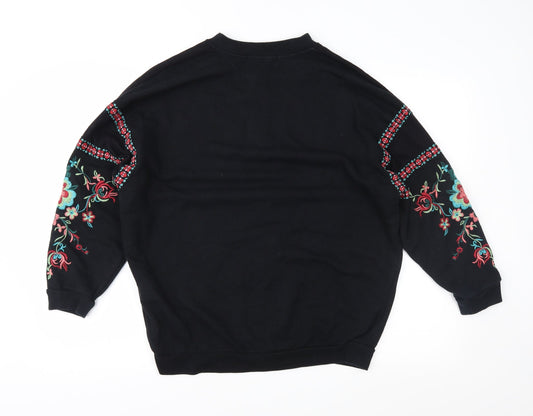 Womens UK Size M FOREVER 21 Black Full Zip Sweatshirt