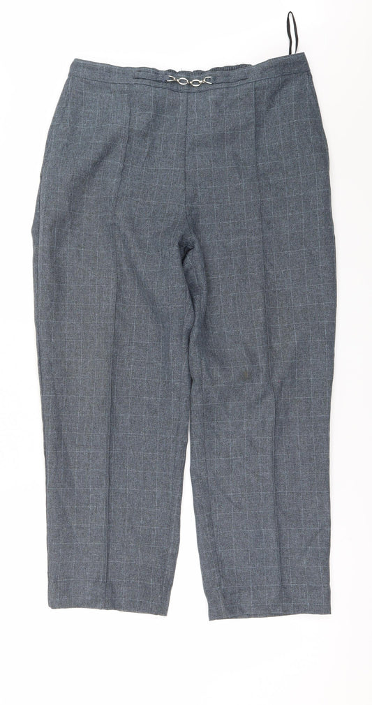 EWM Womens Green Check  Trousers  Size 16 L26 in