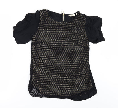 wishbone Womens Black   Tunic Blouse Size 10