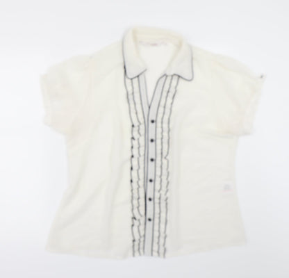 EWM Womens White   Tunic Button-Up Size 16