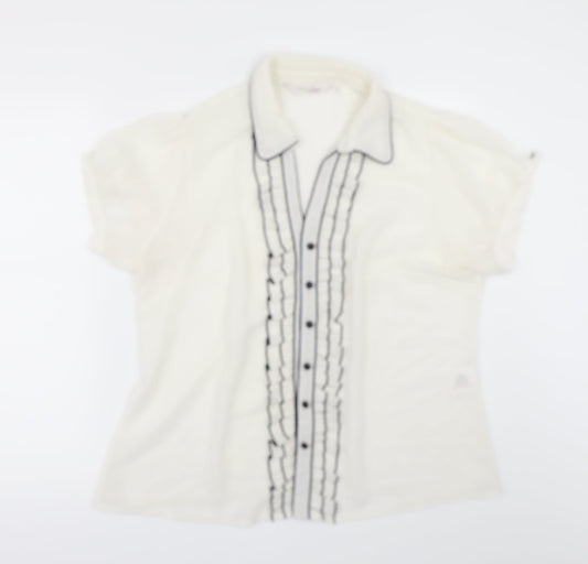 EWM Womens White   Tunic Button-Up Size 16