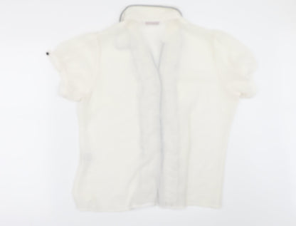 EWM Womens White   Tunic Button-Up Size 16