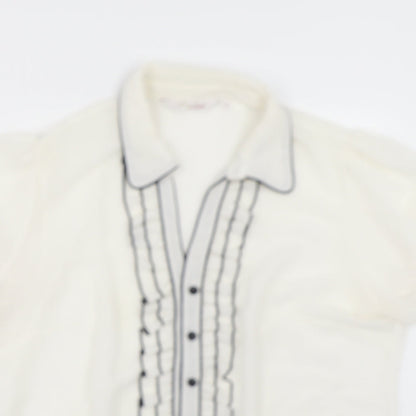 EWM Womens White   Tunic Button-Up Size 16