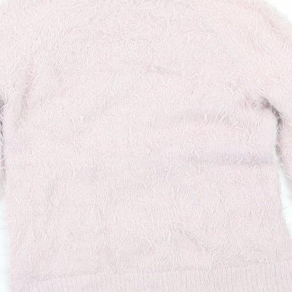 H&M Girls Pink   Pullover Jumper Size 7-8 Years  - FLUFFY