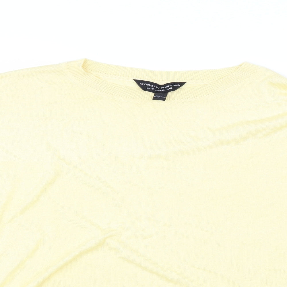 Dorothy Perkins Womens Yellow   Pullover Jumper Size 18