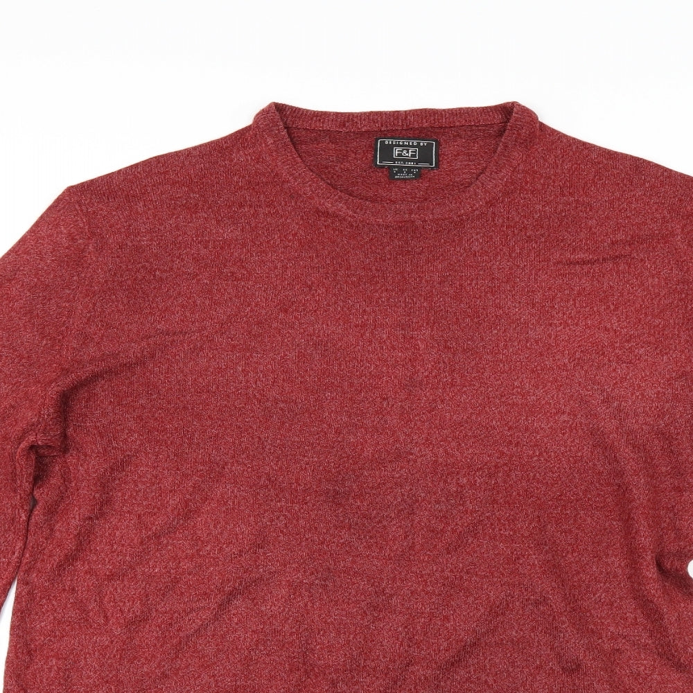 F&F Mens Red   Pullover Jumper Size S