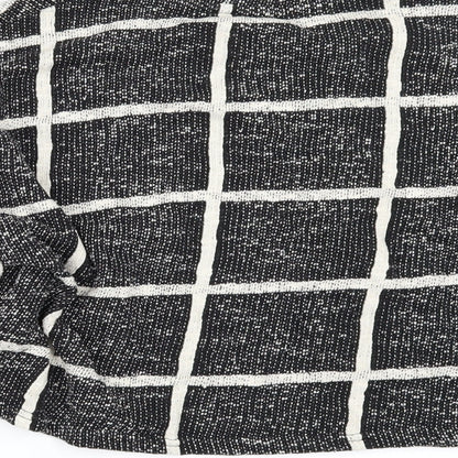 New Look Womens Black Check  Pullover Sweatshirt Size M  - CROPPED
