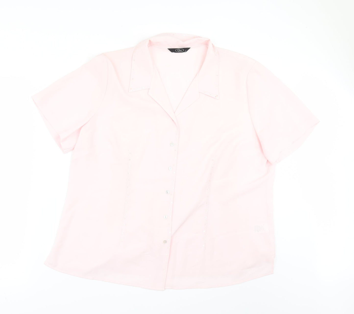 Womens UK Size 20 BM Pink Tunic Button-Up