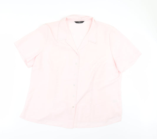 Womens UK Size 20 BM Pink Tunic Button-Up