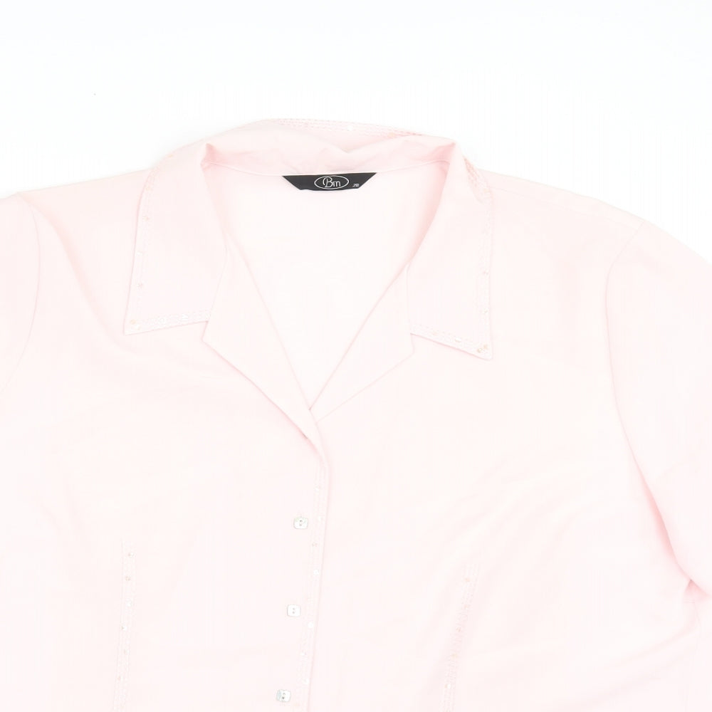 Womens UK Size 20 BM Pink Tunic Button-Up