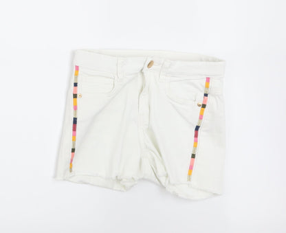 H&M Girls White   Hot Pants Shorts Size 10 Years