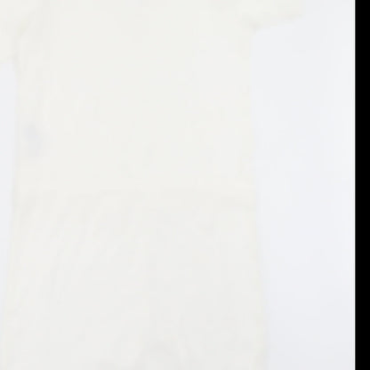 VERO MODA Womens White   T-Shirt Dress  Size XS  - Drawstring waist