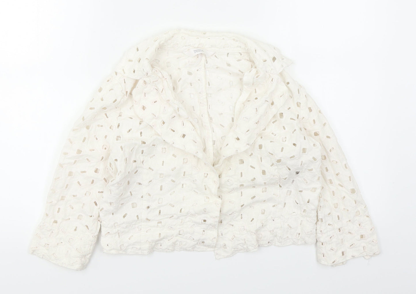 Marks & Spencer Womens White   Cardigan Jumper Size 12