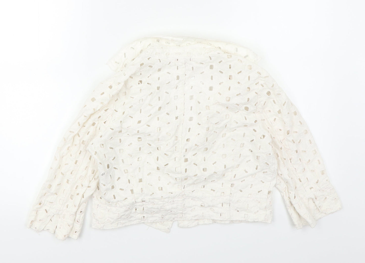 Marks & Spencer Womens White   Cardigan Jumper Size 12