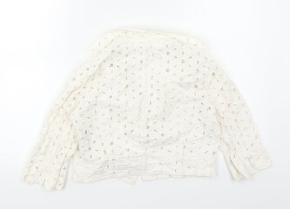 Marks & Spencer Womens White   Cardigan Jumper Size 12