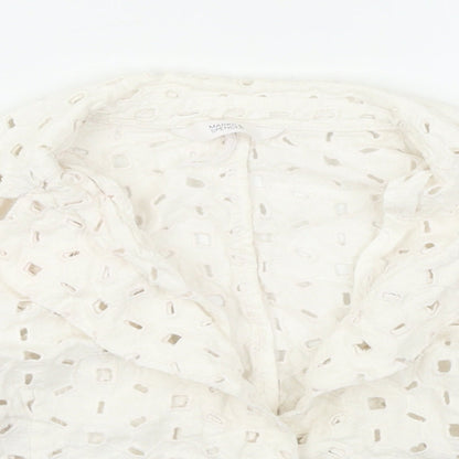 Marks & Spencer Womens White   Cardigan Jumper Size 12