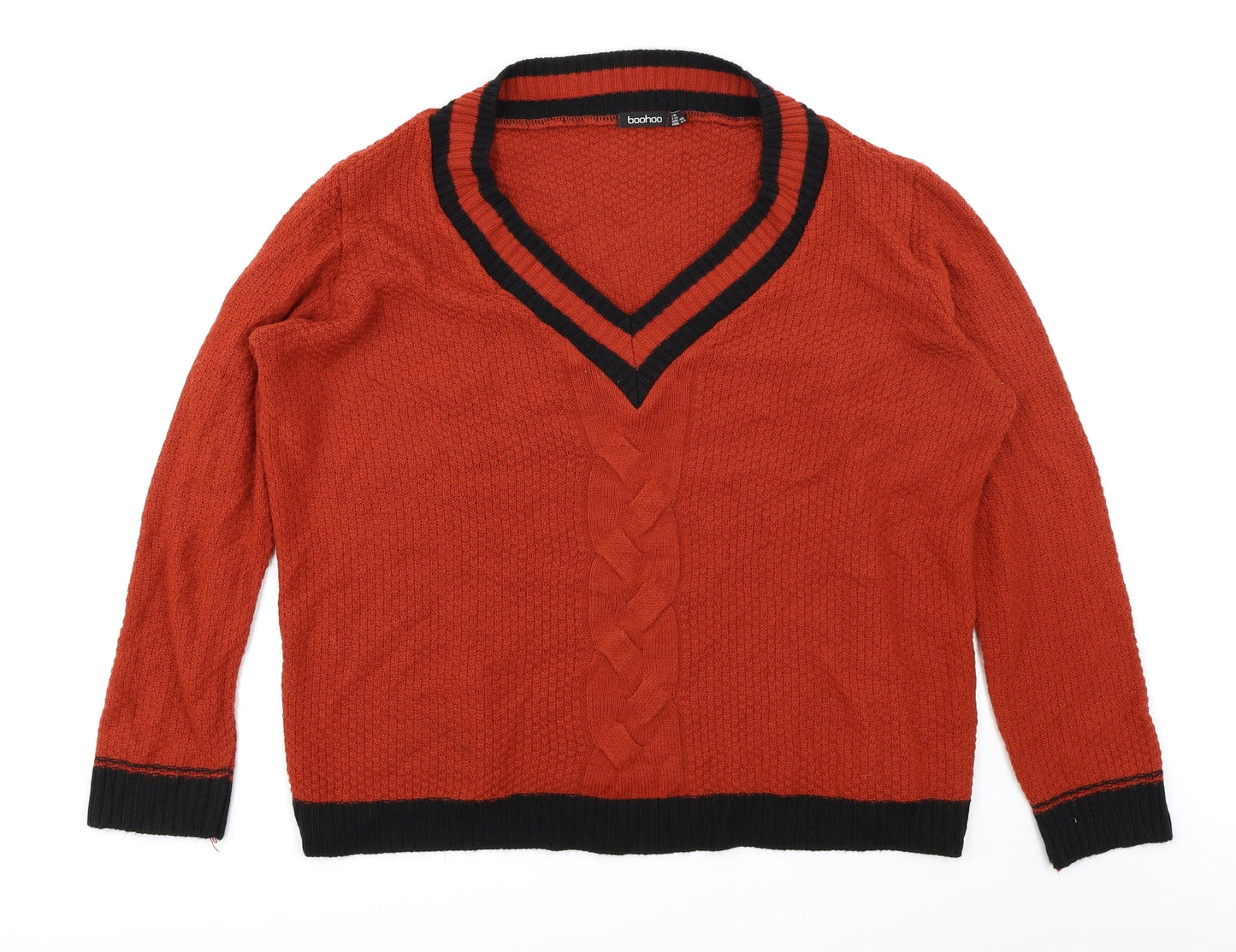 Boohoo Womens Orange   Pullover Jumper Size 18