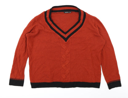 Boohoo Womens Orange   Pullover Jumper Size 18