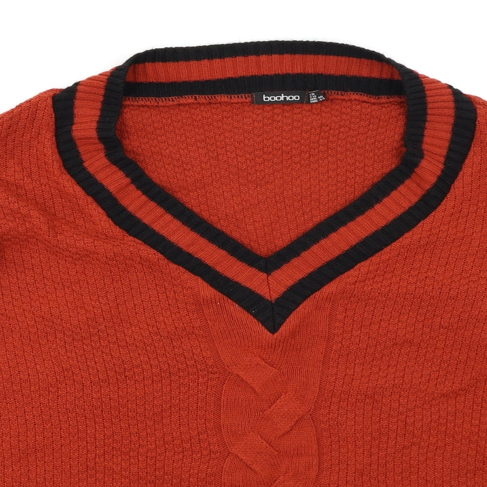 Boohoo Womens Orange   Pullover Jumper Size 18