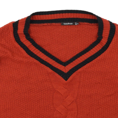 Boohoo Womens Orange   Pullover Jumper Size 18