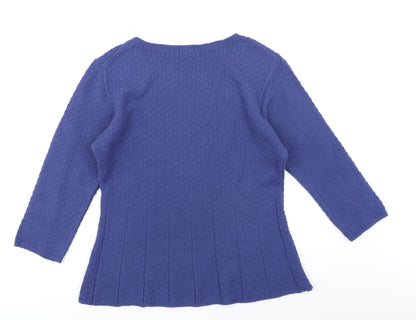 Ivy Womens Blue  Knit Basic T-Shirt Size M