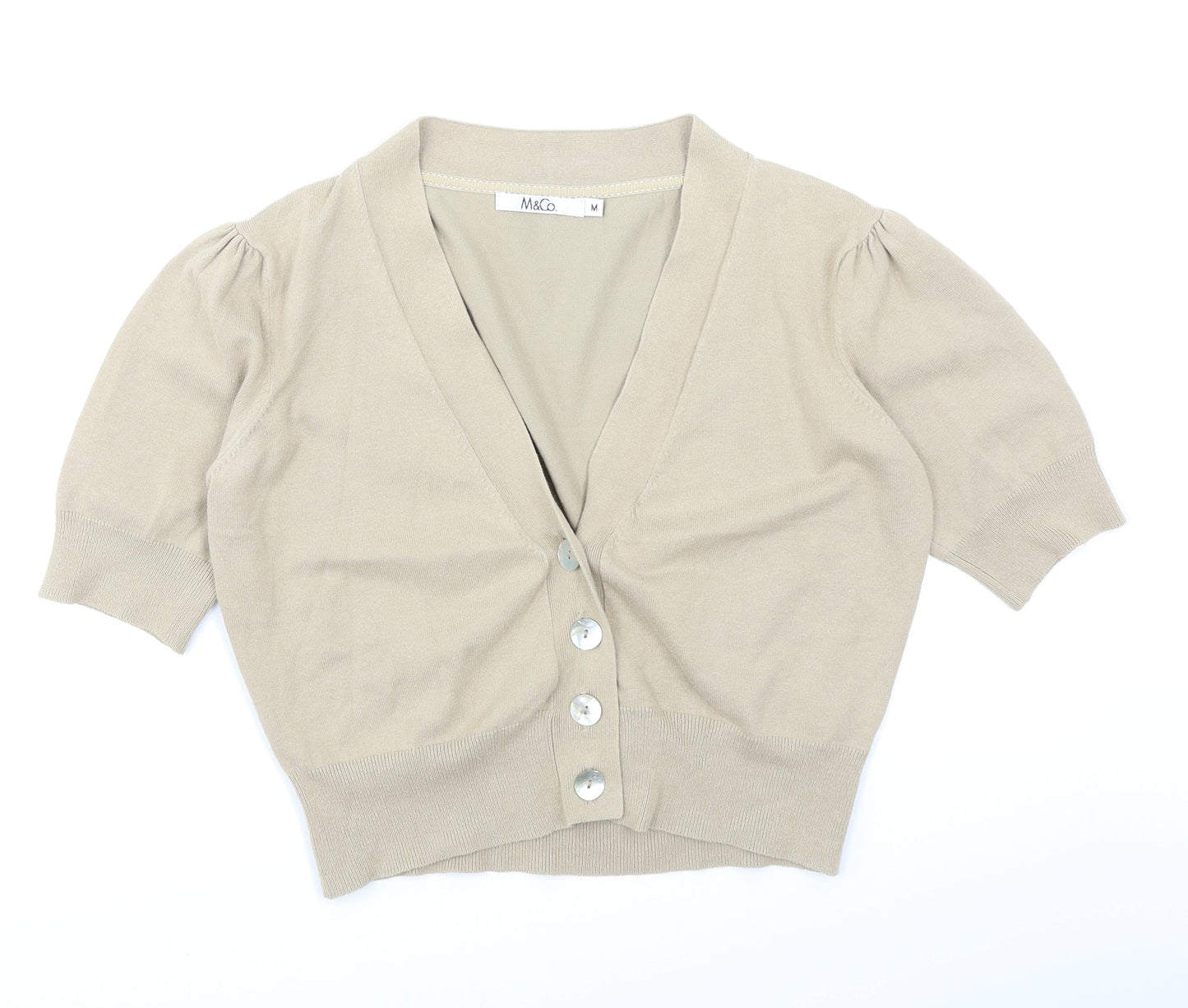 M&Co Womens Beige   Cardigan Jumper Size M