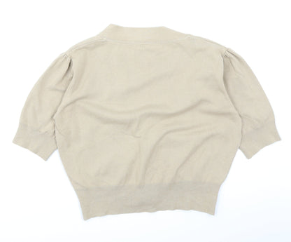 M&Co Womens Beige   Cardigan Jumper Size M