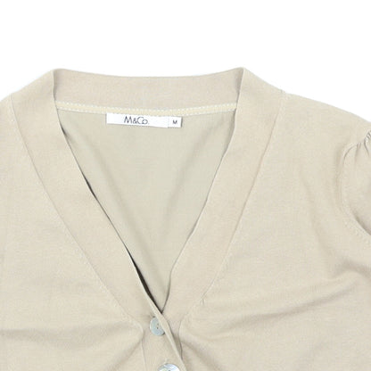 M&Co Womens Beige   Cardigan Jumper Size M