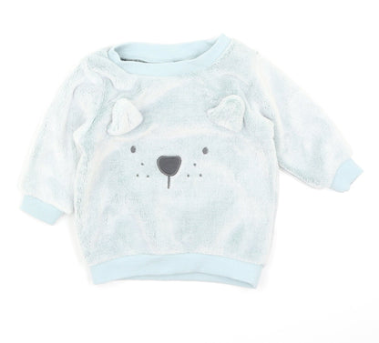 Next Baby Blue   Basic T-Shirt Size 3-6 Months  - Bear
